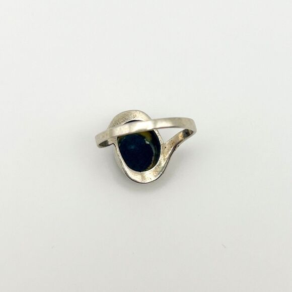 Vintage 925 Sterling Silver Black Onyx Oval Ring Size 6.5 Modernist - Picture 6 of 8